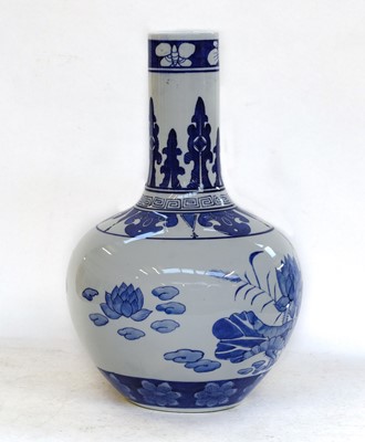 Lot 323 - A large modern Chinese blue and white bottle...