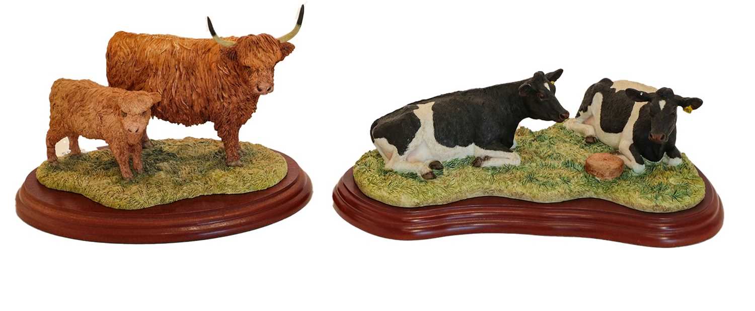 Lot 103 - Border Fine Arts 'Quenching Their Thirst' (Cows, Calf and Ducks)