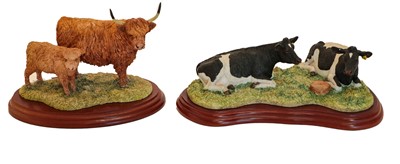 Lot 103 - Border Fine Arts 'Quenching Their Thirst' (Cows, Calf and Ducks)