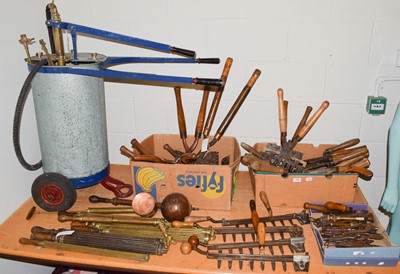 Lot 338 - A group of 19th century and later garden tools...