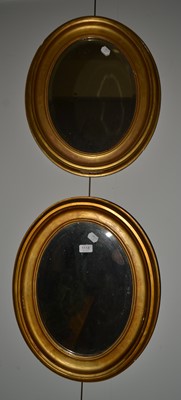 Lot 1118 - A pair of 19th-century gilt framed oval...