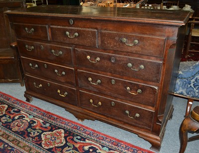 Lot 1078 - An 18th/19th century mahogany Lancashire chest...