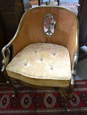 Lot 1080 - A 1920s/30s Bergere chair, double caned and...