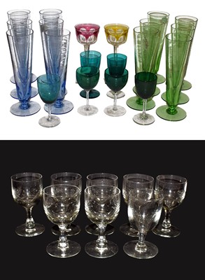 Lot 43 - A quantity of mainly coloured glassware, to...