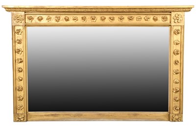 Lot 286 - A Victorian Gilt and Gesso Overmantel Mirror,...
