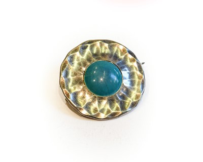 Lot 193 - A Ruskin pottery brooch, stamped to the...