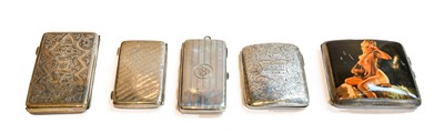 Lot 256 - A collection of five various silver cigarette...