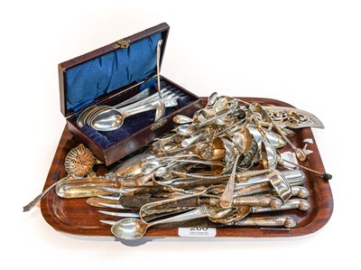 Lot 260 - A collection of assorted silver flatware,...
