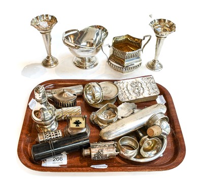 Lot 266 - A collection of assorted silver, including a...