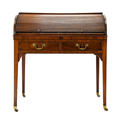 Lot 1160 - A Late George III Mahogany Tambour-Front...