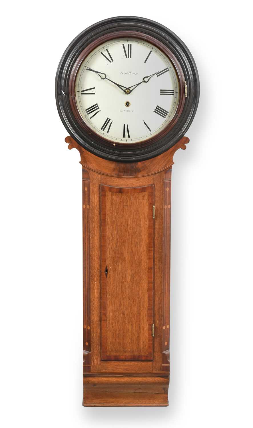 Lot 168 - An Oak Drop Dial Wall Timepiece, signed Geo...