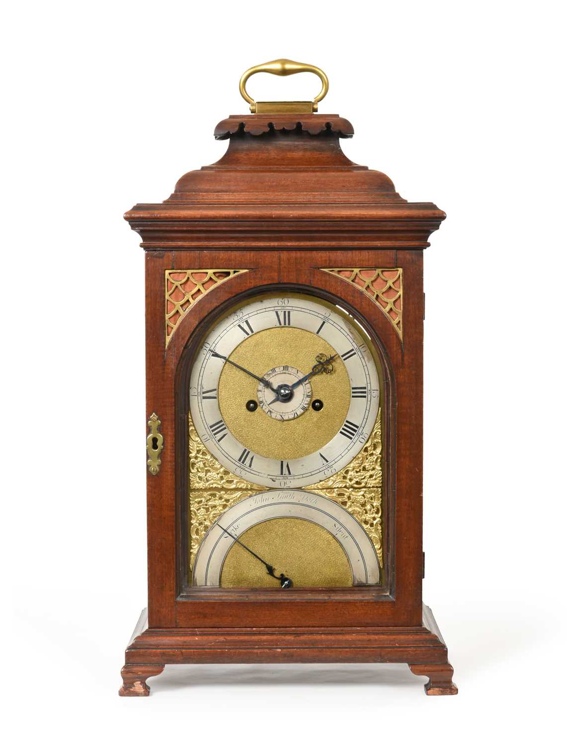 Lot 158 - A Mahogany Striking Alarm Table Clock, signed...