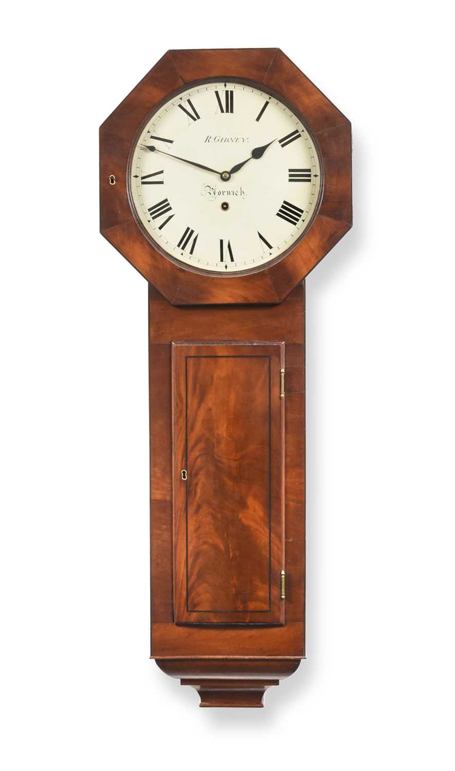 Lot 169 - A Mahogany Drop Dial Wall Timepiece, signed...