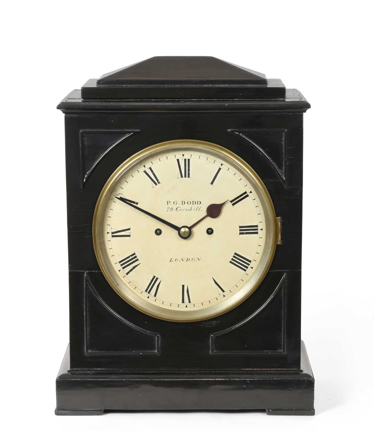 Lot 152 - An Ebonised Striking Table Clock, signed...