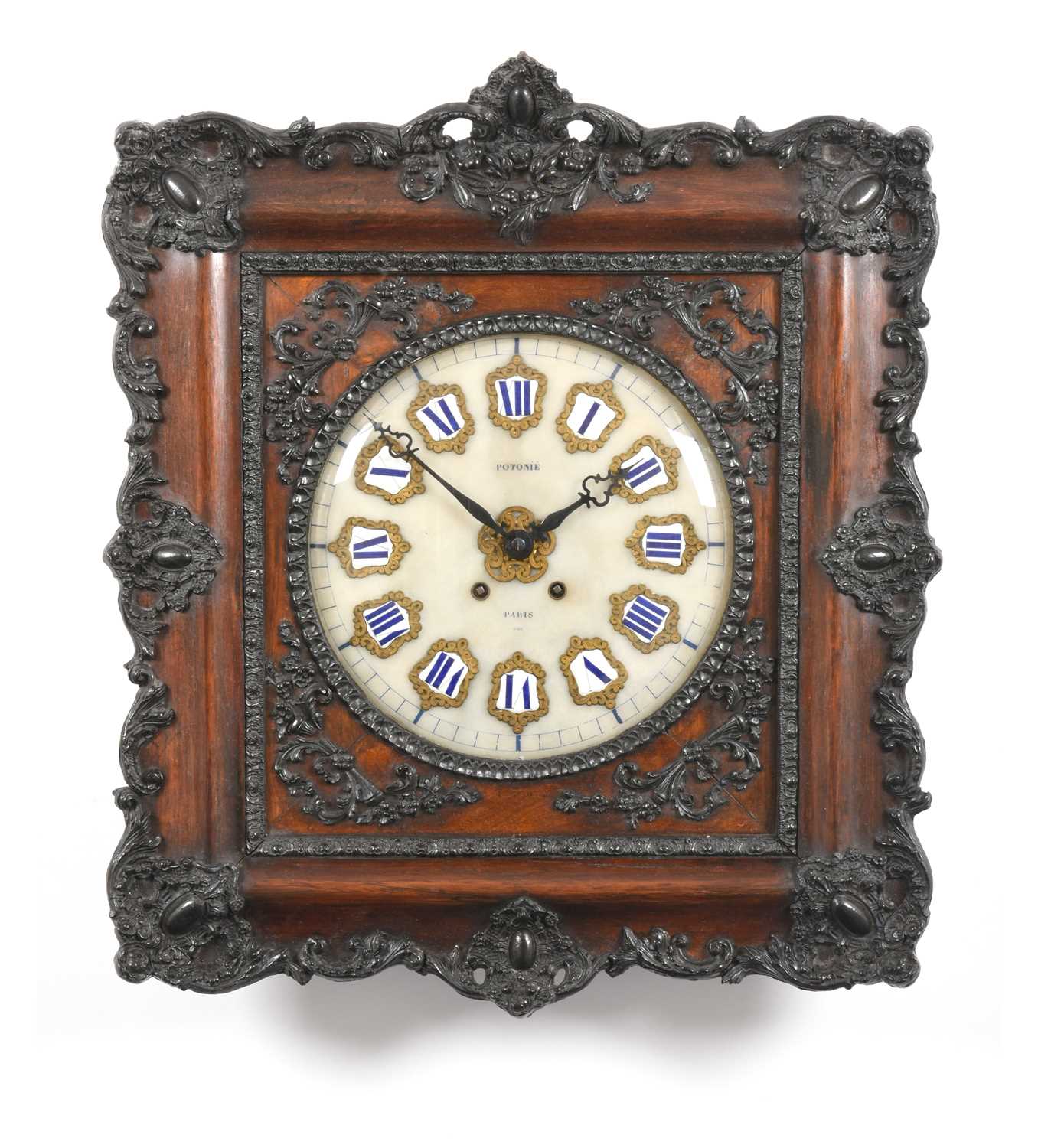 Lot 162 - A French Rosewood Striking Wall Clock, signed...