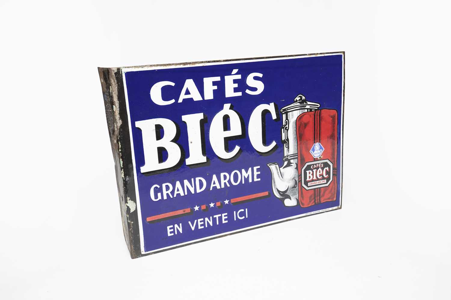 Lot 3155 - Cafes Biec Enamel Adverting Sign