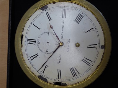 Lot 163 - A Brass Cased Bulk Head Wall Timepiece, signed...