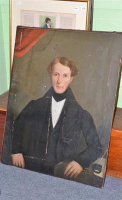 Lot 638 - English school 19th century oil on canvas of a gentleman and two prints (3)