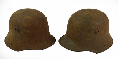 Lot 166 - Two First World War German M16 Helmets, each...