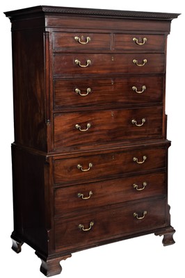 Lot 257 - A George III Mahogany and Pine-Lined Chest on...