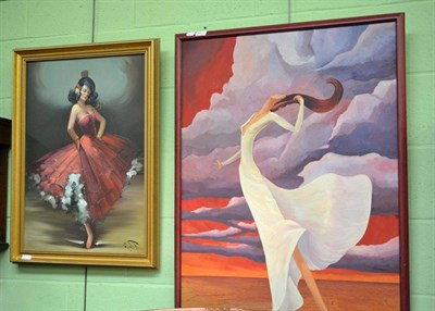 Lot 641 - Two modern paintings