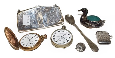 Lot 401 - A collection of assorted silver and other...