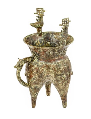 Lot 686 - A Chinese Bronze Vessel, in Archaistic style,...