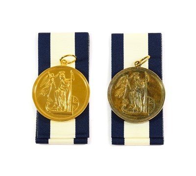 Lot 2273 - Nelson Society Silver Gilt Medal and Ribbon,...