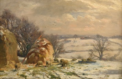Lot 525 - William Greaves (1852-1938) Sheep grazing...