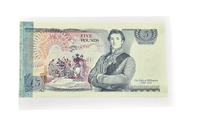 Lot 2278 - Error Banknote: Bank of England £5, Series D J....