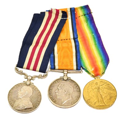 Lot 76 - A First World War MM Trio, awarded to 108575 A....