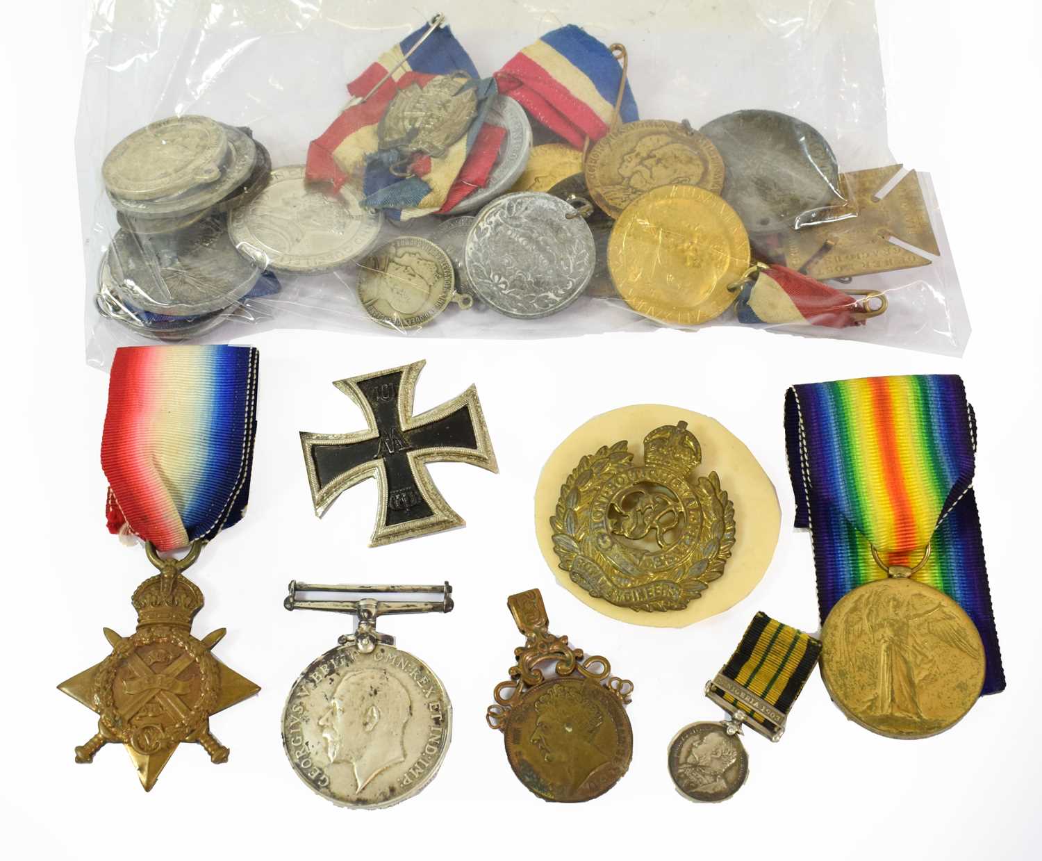 Lot 77 - Three Single First World War Medals,...