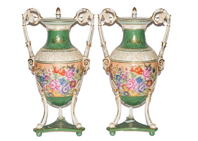 Lot 288 - A pair of late 19th century Paris porcelain...