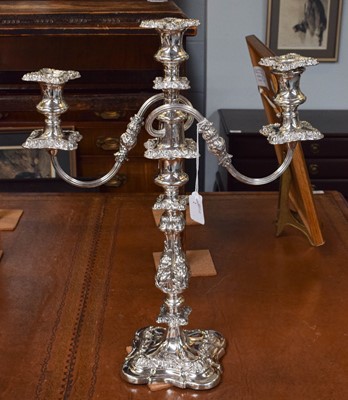 Lot 323 - A Pair of silver-plated three-branch...