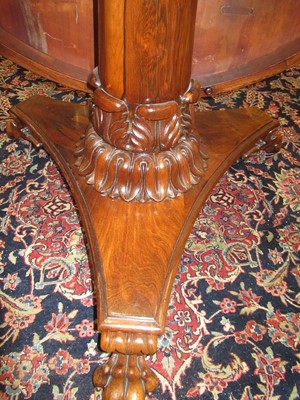 Lot 309 - A Regency Carved Rosewood Flip-Top Circular...
