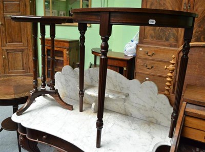 Lot 674 - Tripod table and a reproduction side table