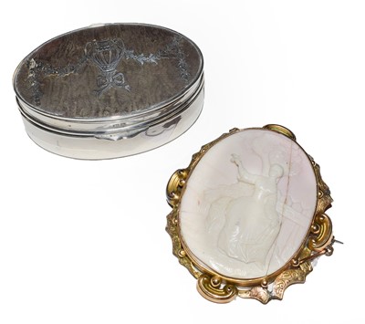 Lot 143 - A silver and tortoiseshell snuff box; and...