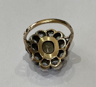 Lot 2074 - A Victorian Diamond and Enamel Cluster Ring