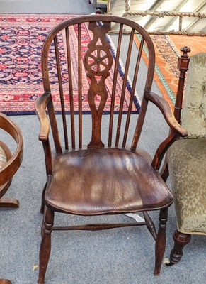 Lot 1205 - A pair of 19th century elm country chairs with...