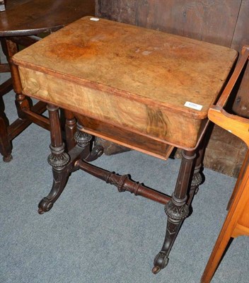 Lot 686 - Victorian burr walnut work table