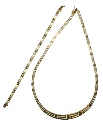 Lot 83 - A fancy link necklace, length 43cm; and a...