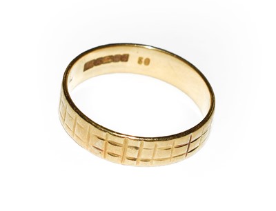 Lot 51 - An 18 carat gold band ring, finger size Q1/2