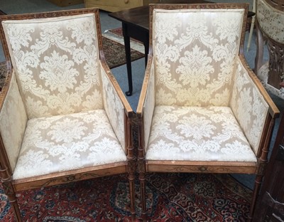 Lot 1145 - A pair of Louis XVI style part ebonized and...