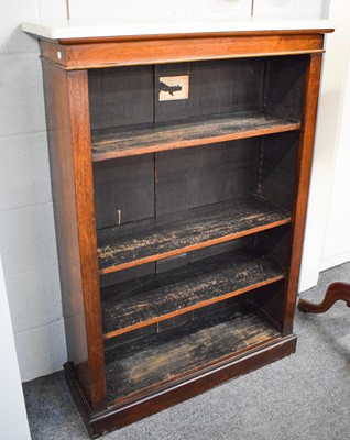 Lot 1289 - A 19th century rosewood open bookcase with a...