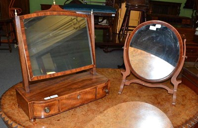 Lot 690 - A Victorian mahogany toilet mirror and another