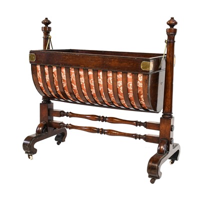 Lot 273 - ^  A Victorian Mahogany and Brass-Bound Crib,...