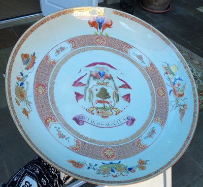 Lot 80 - ^ A Chinese Armorial Porcelain Saucer Dish,...