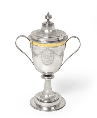 Lot 2164 - A Russian Parcel-Gilt Silver Two-Handled Cup and Cover