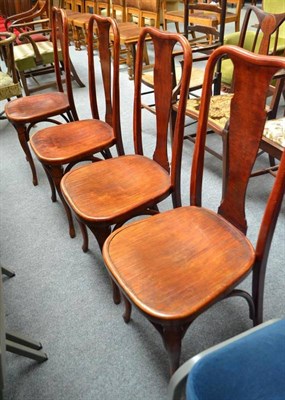 Lot 702 - Set of four Fischel, Austria bentwood chairs