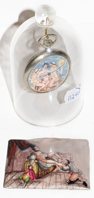 Lot 166 - Alpina erotic pocket watch depicting three...